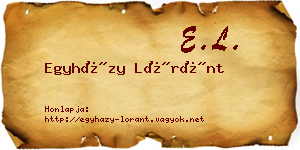 Egyházy Lóránt névjegykártya