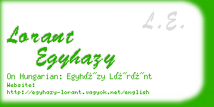 lorant egyhazy business card